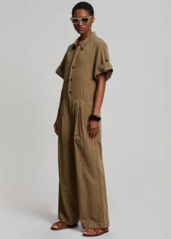 Blossom Faye Jumpsuit - Olive Brown CLOTHING