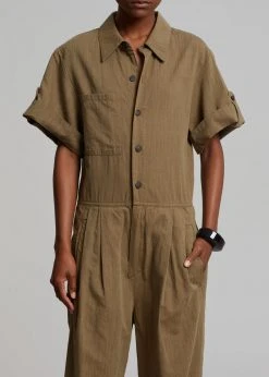 Blossom Faye Jumpsuit - Olive Brown CLOTHING