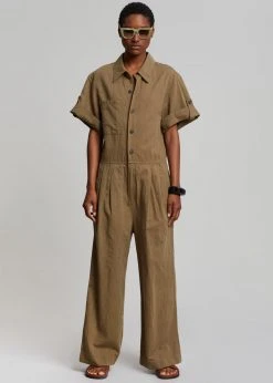 Blossom Faye Jumpsuit - Olive Brown CLOTHING