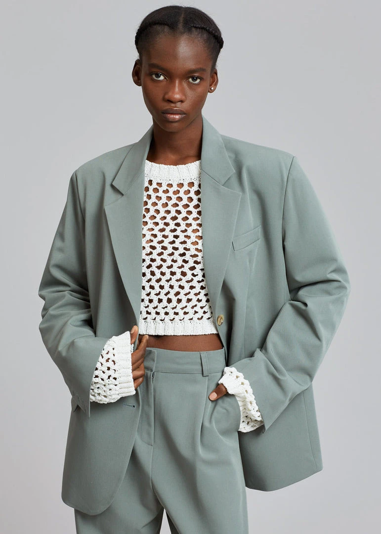 The Frankie Shop CLOTHING Felola Blazer - Sage 2 The Frankie Shop CLOTHING Felola Blazer - Sage