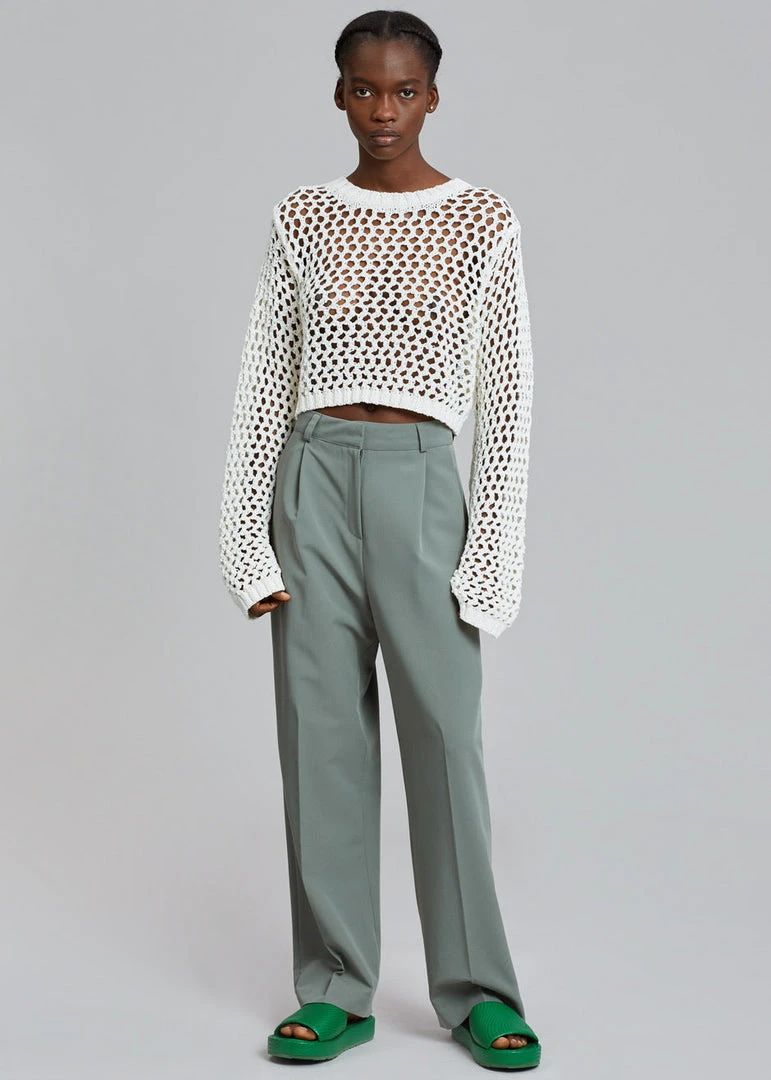 The Frankie Shop CLOTHING Felola Suit Pants - Sage 1 The Frankie Shop CLOTHING Felola Suit Pants - Sage