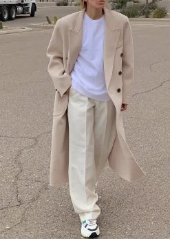 The Frankie Shop Flynn Overcoat - Cream CLOTHING