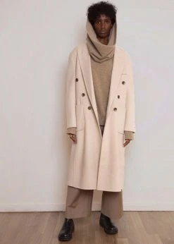 The Frankie Shop Flynn Overcoat - Cream CLOTHING
