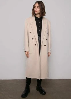 The Frankie Shop Flynn Overcoat - Cream CLOTHING