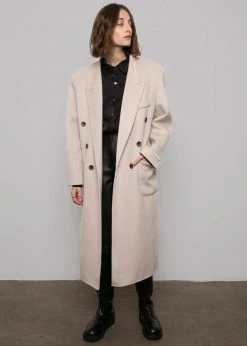 The Frankie Shop Flynn Overcoat - Cream CLOTHING