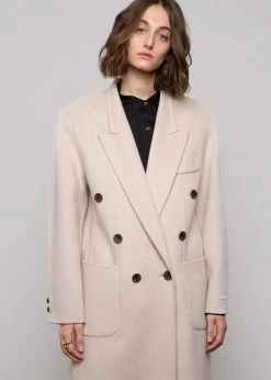 The Frankie Shop Flynn Overcoat - Cream CLOTHING