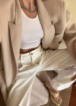 The Frankie Shop Flynn Overcoat - Cream CLOTHING