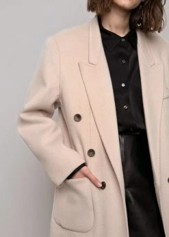 The Frankie Shop Flynn Overcoat - Cream CLOTHING