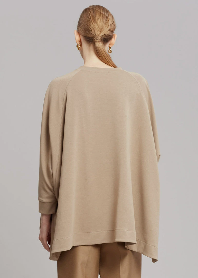 The Frankie Shop CLOTHING Fomu Oversized Top - Taupe 7 The Frankie Shop CLOTHING Fomu Oversized Top - Taupe