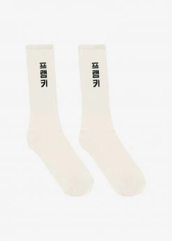 The Frankie Shop Frankie In Korean Ribbed Socks - Vanilla