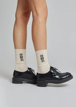 The Frankie Shop Frankie In Korean Ribbed Socks - Vanilla