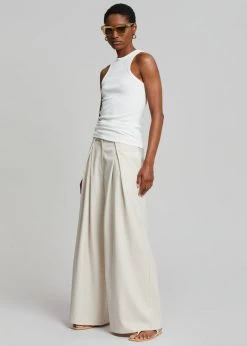Abigail CLOTHING Gail Pleated Wide Pants - Sand
