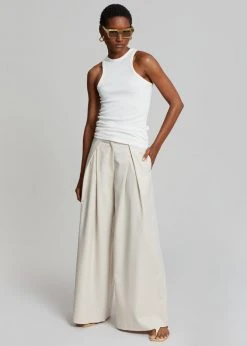 Abigail CLOTHING Gail Pleated Wide Pants - Sand