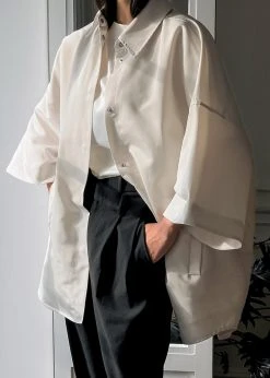 The Frankie Shop Galene Overshirt - Cream 26 The Frankie Shop Galene Overshirt - Cream