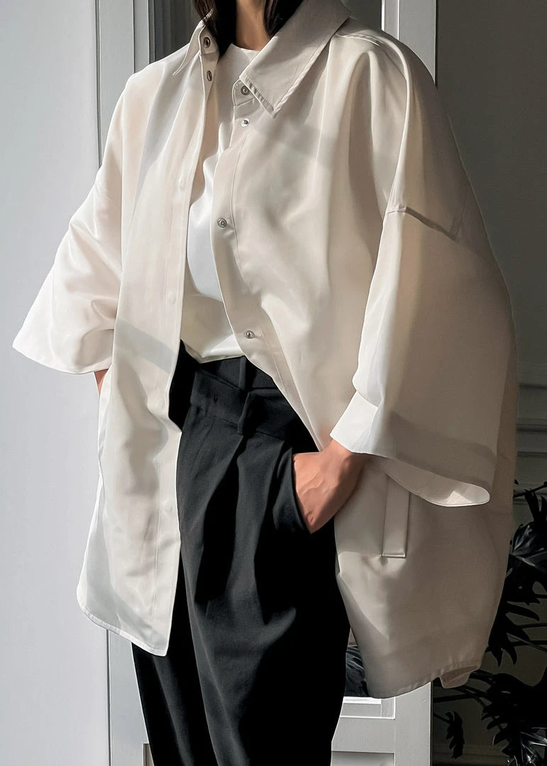 The Frankie Shop Galene Overshirt - Cream 12 The Frankie Shop Galene Overshirt - Cream