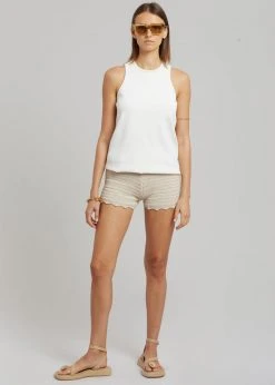 The Plan Galil Crochet Knit Shorts - Beige