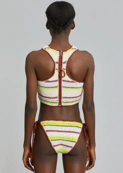 Ganni Crochet String Bikini Bottom - Multicolor