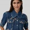 GANNI Denim Puff Sleeve Jacket - Dark Indigo
