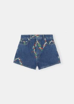 GANNI Mini Denim Short - Dark Indigo