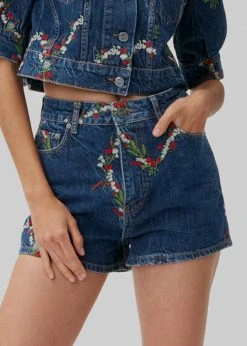 GANNI Mini Denim Short - Dark Indigo