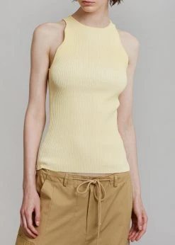 GANNI Sleeveless Knit Top - Flan CLOTHING