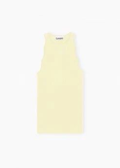 GANNI Sleeveless Knit Top - Flan CLOTHING