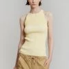 GANNI Sleeveless Knit Top - Flan CLOTHING