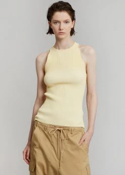 GANNI Sleeveless Knit Top - Flan CLOTHING
