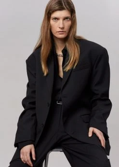The Frankie Shop CLOTHING Gelso Oversized Blazer - Black