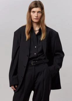The Frankie Shop CLOTHING Gelso Oversized Blazer - Black