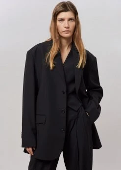 The Frankie Shop CLOTHING Gelso Oversized Blazer - Black