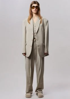 The Frankie Shop Gelso Oversized Blazer - Light Taupe Melange CLOTHING 10 The Frankie Shop Gelso Oversized Blazer - Light Taupe Melange CLOTHING
