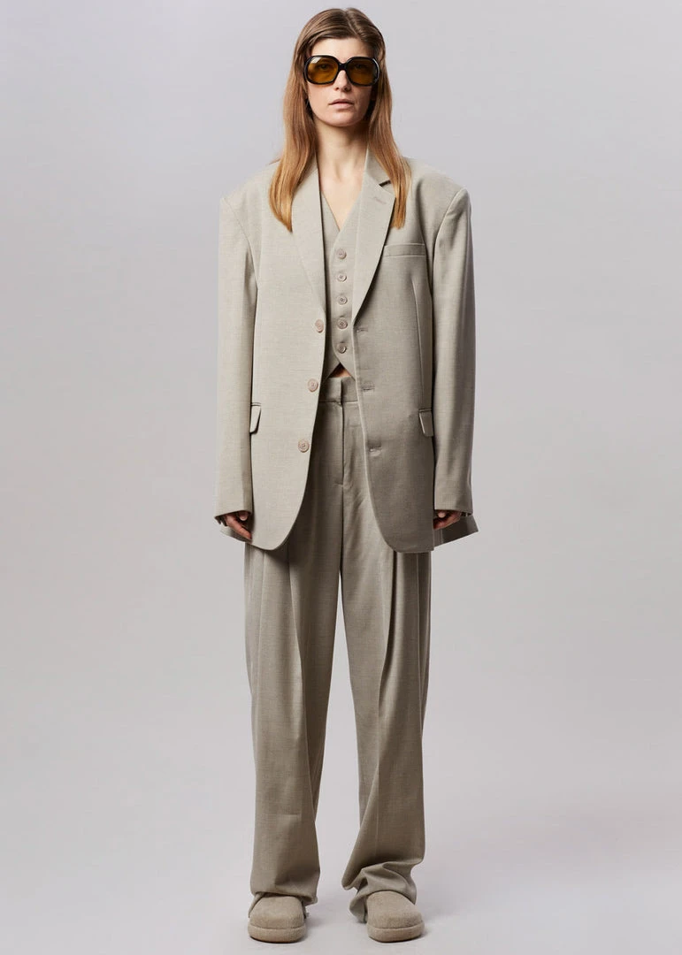 The Frankie Shop Gelso Oversized Blazer - Light Taupe Melange CLOTHING 5 The Frankie Shop Gelso Oversized Blazer - Light Taupe Melange CLOTHING