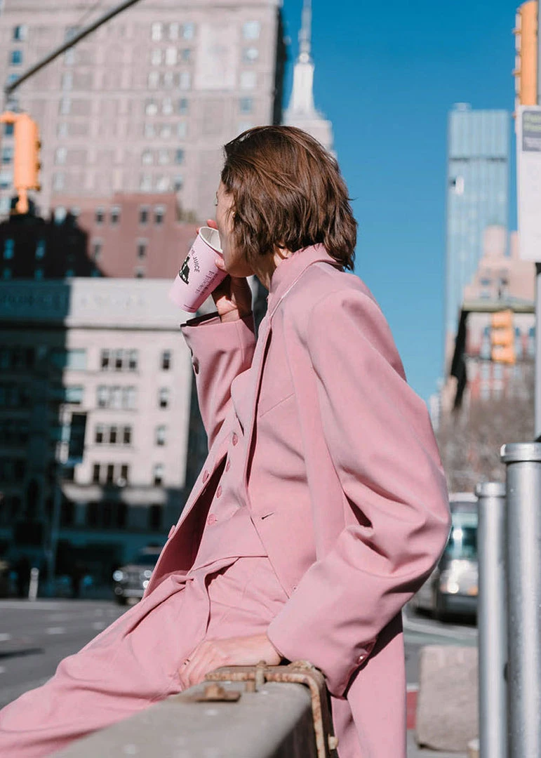 The Frankie Shop CLOTHING Gelso Oversized Blazer - Rose 8 The Frankie Shop CLOTHING Gelso Oversized Blazer - Rose