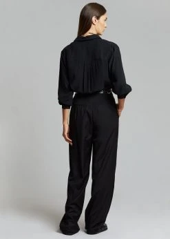 The Frankie Shop Gelso Pleated Trousers - Black CLOTHING