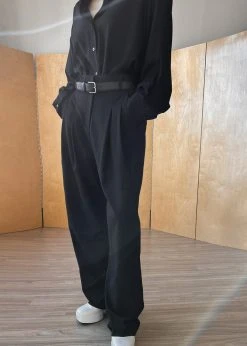 The Frankie Shop Gelso Pleated Trousers - Black CLOTHING