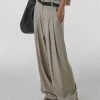 The Frankie Shop CLOTHING Gelso Pleated Trousers - Light Taupe Melange