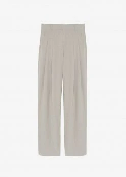 The Frankie Shop CLOTHING Gelso Pleated Trousers - Light Taupe Melange