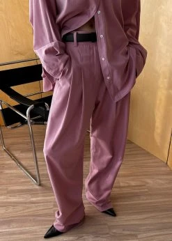 The Frankie Shop CLOTHING Gelso Pleated Trousers - Rose 30 The Frankie Shop CLOTHING Gelso Pleated Trousers - Rose