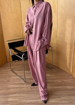 The Frankie Shop CLOTHING Gelso Pleated Trousers - Rose 24 The Frankie Shop CLOTHING Gelso Pleated Trousers - Rose