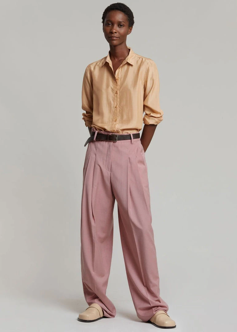 The Frankie Shop CLOTHING Gelso Pleated Trousers - Rose 3 The Frankie Shop CLOTHING Gelso Pleated Trousers - Rose