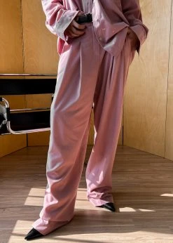 The Frankie Shop CLOTHING Gelso Pleated Trousers - Rose 25 The Frankie Shop CLOTHING Gelso Pleated Trousers - Rose