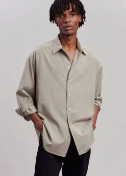 The Frankie Shop Gelso Shirt - Light Taupe Melange
