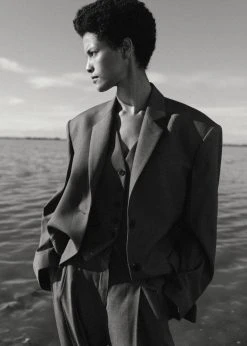 The Frankie Shop CLOTHING Gelso Waistcoat - Dark Grey Melange 30 The Frankie Shop CLOTHING Gelso Waistcoat - Dark Grey Melange