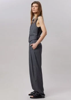 The Frankie Shop CLOTHING Gelso Waistcoat - Dark Grey Melange 22 The Frankie Shop CLOTHING Gelso Waistcoat - Dark Grey Melange