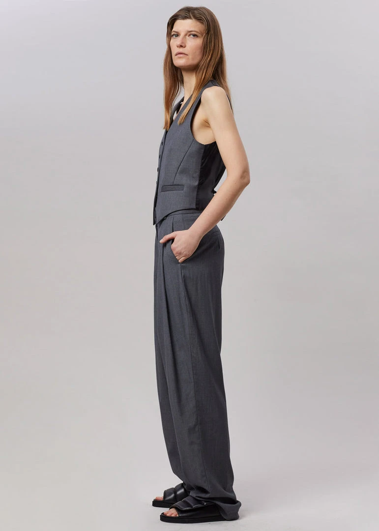 The Frankie Shop CLOTHING Gelso Waistcoat - Dark Grey Melange 6 The Frankie Shop CLOTHING Gelso Waistcoat - Dark Grey Melange