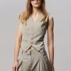 The Frankie Shop Gelso Waistcoat - Light Taupe Melange CLOTHING