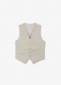 The Frankie Shop Gelso Waistcoat - Light Taupe Melange CLOTHING