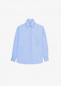 The Frankie Shop Georgia Pinstripe Shirt - Light Blue