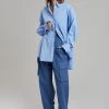 The Frankie Shop Georgia Pinstripe Shirt - Light Blue